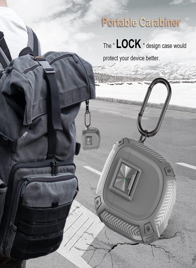 Olytop for New Bose QuietComfort Earbuds II (2022) / Ultra (2023) Case Cover with Lock Clip&Cleaner kit Pen, Rugged Shockproof Protective Hard Skin with Carabiner Men Women for Bose QC 2 - Grey - Image 5